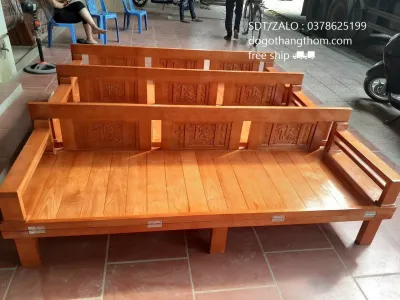 giường ghế gấp gỗ xoan đào phòng khách phòng ngủ