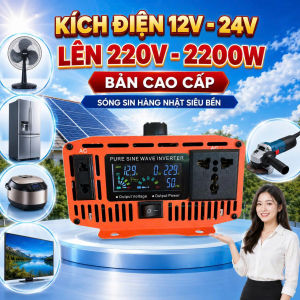 Bộ Kích Điện 12V lên 220V 2000W Sóng Sin Chuẩn – Hàng Nhật Màn Hình LED Hiển Thị