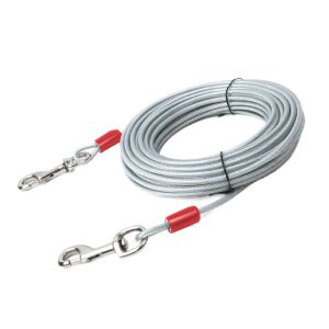 YOUSHI TOP 3/5/10 Meter Dog Tie Out Cable Heavy Duty Dual End Snap Hooks Pet Cable Leash Dogs Accessories Steel Wire Double Head Leash Camping/Hiking /Park
