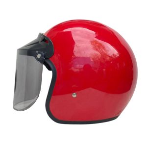 Helm Retro Bogo Dewasa Kulit Klasik Kaca Flat/datar polos motif