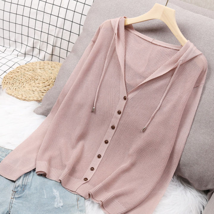 Long Sleeve Cardigan Women Summer Autumn Knitted Cardigan Korean