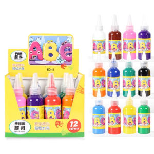 Kids Fun Finger Paint 60ml 12 Colors Non Toxic Washable Poster Paint Kids Drawing / DIY Graffiti