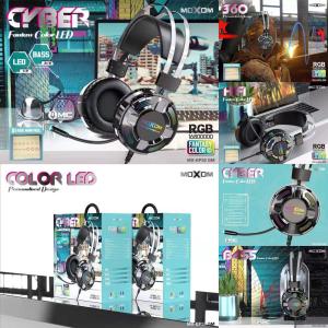 100% ORIGINAL MOXOM Wired 3D Surround Sound Gaming Headphone Glaring RGB Light With Adjustable MIC