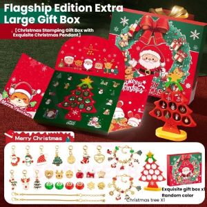 BABY BABY Store Christmas Advent Calendar Blind Box 24 Days Countdown DIY Charm Bracelet Kit With Tree Stand Kids Holiday Gift Girls Boys Craft Toy