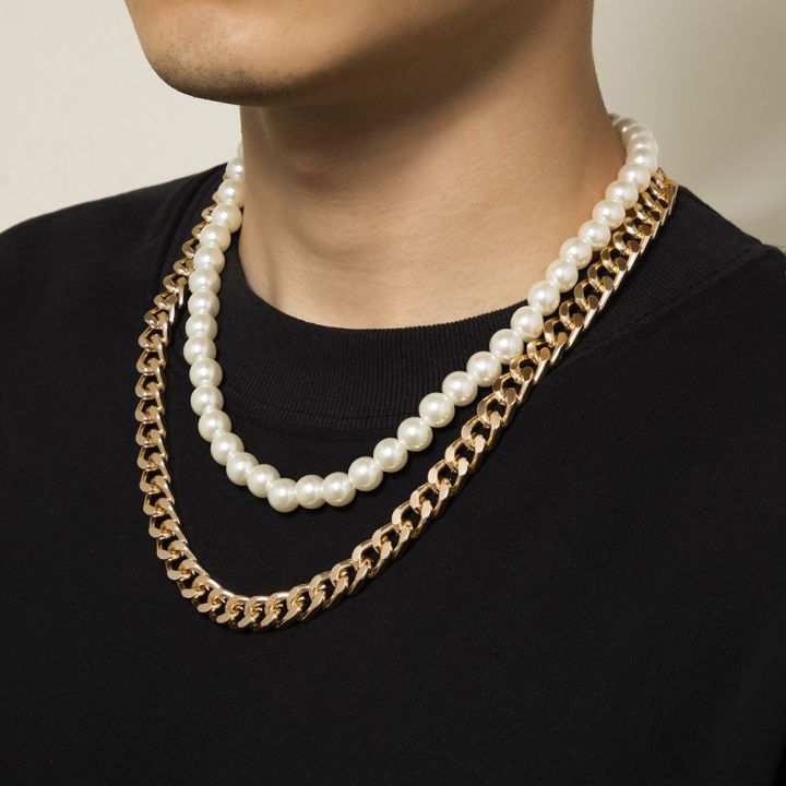 Chanel pearl on sale necklace mens