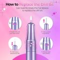 Nail Drill Electric File: 40000RPM Professional E File Kit E File Machine Filer for Shaping, Buffing, Removing Acrylic Gel Nails, Manicure Pedicure Kit with 12Pcs Nail Bits, Home Salon Use. 