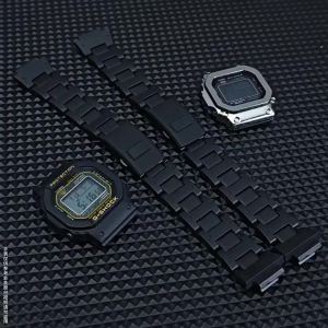 SDSXLightweight Composite Plastic Steel watchband for Casio GW-B5600 DW5600MS DW6900 GA2100 Watch Strap Modifying Bracelet black redFYK