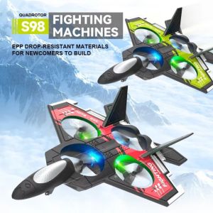 PUZHE RC Remote Control Aircraft Remote Control Foam Fighter EPP Foam Gravity Sensing Glider Aircraft Fixed Wing Toy Profesional Portable Four Motor Helicopter Toy Kids Toddlers Children