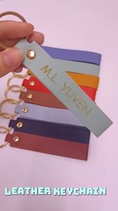 [Super Stationery] Engraved Custom Leather Keychain – Personalized Name Key Holder Tag
