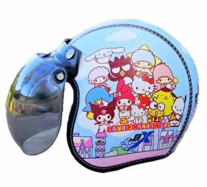 Helm Anak Bogo Motif lucu Usia 2-7 Tahun Lapis Kulit Sintesis