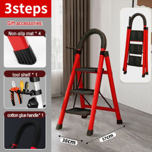 3/4/5/6 Layers Aluminum Folding Step Ladder Household Portable Multifunction Ladder Step Non-Slip Foldable Firm pedal