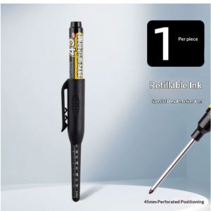 SEA JJT 45mm Long Tip Oil-Based Marker Pen for Woodworking and Construction - Refillable Waterproof Precise Marking Tool