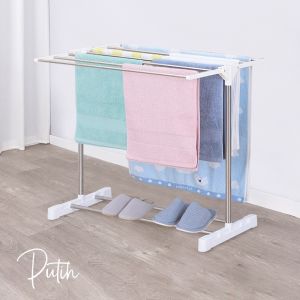 Jemuran Handuk Portable Minimalis Bahan Plastik Stainless Steel Hemat Tempat & Praktis / B01B
