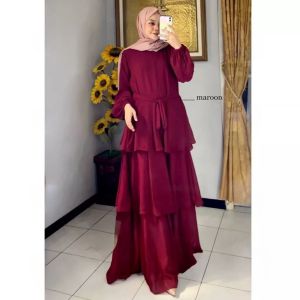 amelia  maxy  Ceruty babydoll /gamis syari motif modis/pakaian wanita dewasa