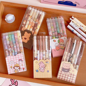 6Pcs/Set Cute Ballpens Set 0.5mm Black Gel Pen For Writing School Office Supply Stationery Student
