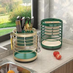 SXH Rotating holder multi-functional storage rack kitchen utensil organizer chopstick holder integrated design for storing kitchen