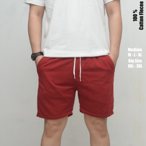 Celana pendek olah raga pria wanita Dewasa sakirstore katun walkshort berkualitas premium maroon
