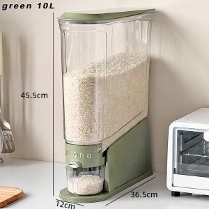 SG[Stock] Automatic Rice Dispenser 10KG 5KG with Measuring Cup Sealed Transparent Grain Cereal Storage Box Space Saving
