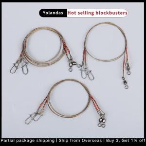 [Yolandas] 2Pcs set Steel Wire Titanium Wire Anti-Biting Line With Pin Fishing Front Wire