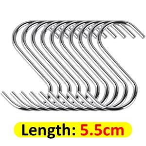 【Super low price】5.5/7/9cm Stainless Steel S-Shaped Hooks for Bags Clothes Caps Towels S Hook Hanging Hangers Kitchen Storage Holders Wholesale