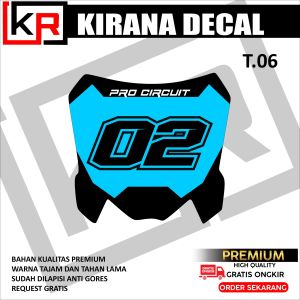 Stiker Papan Nomor CRF  KX  KTM  YZ  KLX  GORDON | Request desain | custom desain sticker papan nomor KIRANA T.06