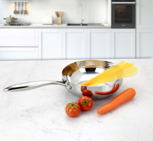 Chảo sâu lòng Inox 304 đúc liền khối 3 lớp miệng rót Kalpen Zenger 28cm bảo hành 5 năm