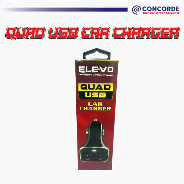 CONCORDE ELEVO QUAD USB CAR CHARGER Lazada PH