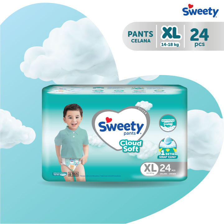 Sweety Silver Pants Cloud Soft XL 24 Popok Celana Baby Diapers