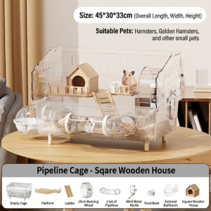 Hamster cage panoramic transparent cheap large golden bear cage anti bite large space luxury villa universal