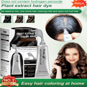 ✨ Instant Hair Dye Comb For Quick Gray Coverage/Natural Black/Plant Extract/No Ammonia/Easy Home Use/Long-Lasting Color/Healthy Shine【One Comb Touch-Up】Fruit Extract Hair Dye