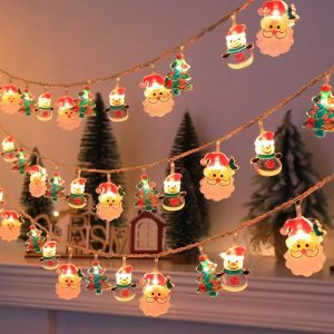 Christmas Ball Lights Snowflake Santa Xmas Tree Hanging Pendant Ornaments Christmas Decorations for Home New Year