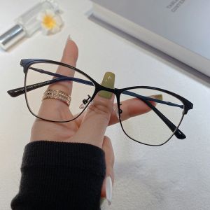 (GENTLE MOSCOT) Photochromic Anti Radiation Glasses For Women Men Aesthetic Cat Eye Glasses Replaceable Lens Eyeglasses Frames Retro European American Style Aesthetic Glasses Specs Transition Eyeglasses Computer Eyewear Legit Anti Blue Light