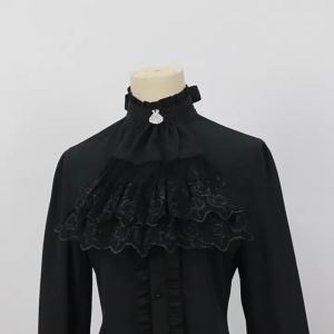 2023 New European and American style pleated shirt medieval clothing steampunk Victorian top inner layer style