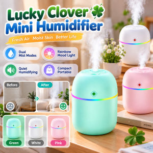 Lucky Clover Mini Humidifier Compact USB Humidifier Quiet Personal Air Moisturizer Mist Diffuser Compact Air Humidifier