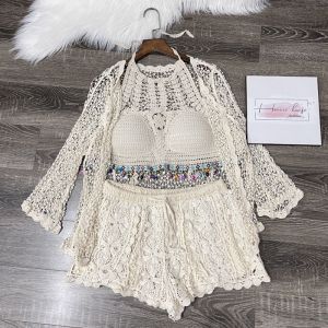 💥54-Sét Ren Bikini Đi Biển Thổ Cẩm QC 3 Món