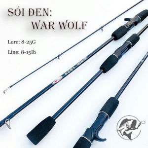 Cần câu lure giá rẻ Cần câu máy cần câu cá Sói đen chất liệu cacbon độ dài da dạng