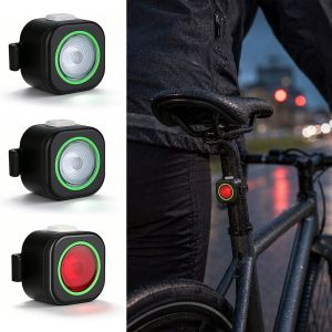 SKJK Type C Charging Bicycle Tail Light Mini Red/White/Colorful Mountain Bike Light High Quality 3 Models Cycling Accessories Bike