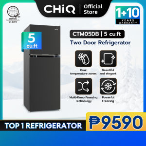 【NEW】CHiQ 5 cu.ft. two door Refrigerator - CTM05DB Black Direct Cool freezer energy saving fridge Adjustable Shelves Huge freezer Dual Temperature Zones Low Noise 10 Years compressor Warranty