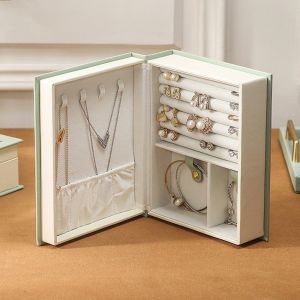 CHANBAEK Packing Box PU Jewelry Book Ring Earrings Storage Jewelry Collection Organizer Elegant Bracelet Necklace Jewelry Display Box Women