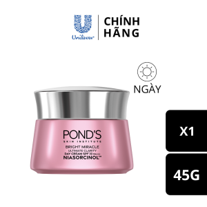 [VC 15% tối đa 70K đơn 399K] Kem sáng da đa tầng ban ngày Ponds Bright Miracle mờ thâm sạm với 50X Niasorcinol 45G