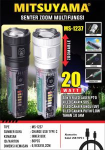 Barangunik2021 - Senter tangan ZOOM MS 1237 20W Zoom Mitsuyama Super Terang MS-1237