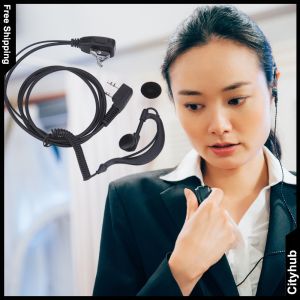 2 PIN Earpiece Headset PTT MIC Interphone Earphone Earpiece 1M Walkie Talkie Headset with Microphone for Baofeng UV5R