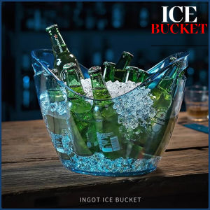 4L 8L Plastic Wine Champagne Bucket Clear Acrylic Beverage Tub Ice Storage Cooler for Drinks