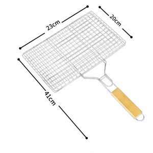 bbqStainless steel folding grill net Removable portable bbq grill net with fish net and vegetable rack grill tool