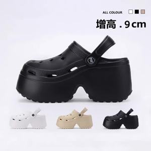 [Free Shipping] WomenS Height-Increasing Clog Sandals For Summer Fashionable Thick-Soled 9CM High-Heel Platform Non-Slip Beach Sandals