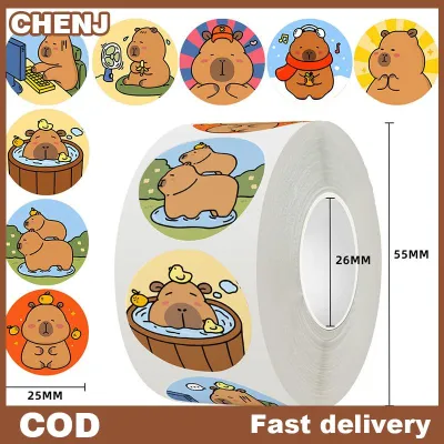 CHENJ 500Pcs phim hoạt hình capybara Sticker Đề can trang trí DIY điện thoại máy tính xách tay Vali máy tính xách tay tủ lạnh trẻ em Sticker