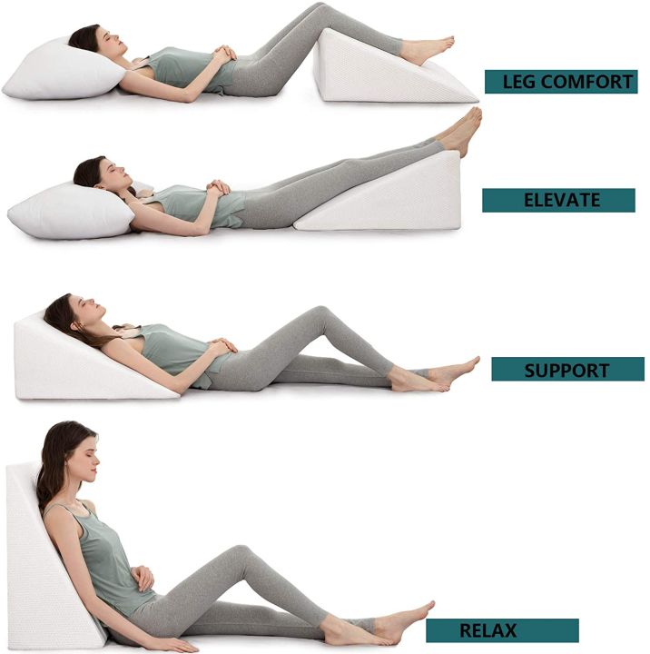 Bed Wedge Pillows Leg Elevation Reading Pillow & Back Support for Back