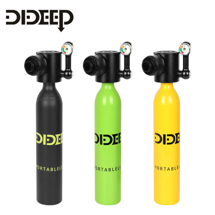 DIDEEP 0.5L Scuba Diving Tank with Full Face Snorkel Mask, Support ...