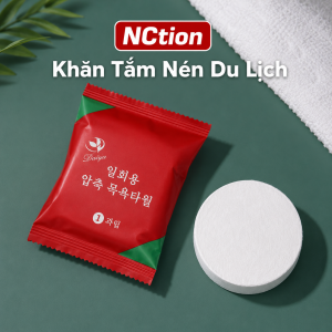 Combo 10 Khăn tắm nén du lịch kích thước 70x100cm dùng 1 lần cotton tiện lợi Khăn tắm nén