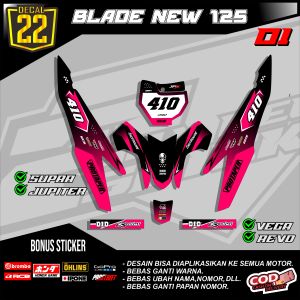 (COD) Sticker Striping BLADE NEW 125 MOTOR RBT BEBEK MODIF SUPERMOTO terbaru Desain Grafis 01